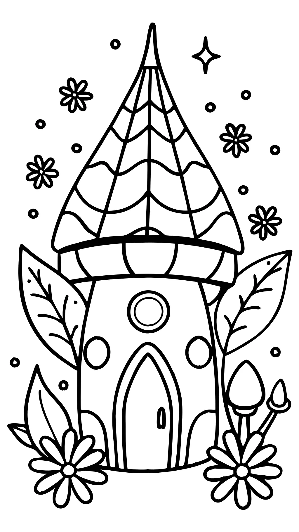 fairy house coloring pages